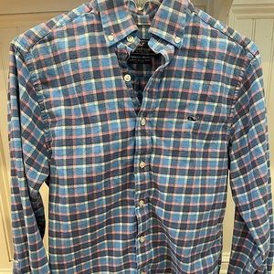 Vineyard Vines Flannel Slim Fit whale Shirt Small